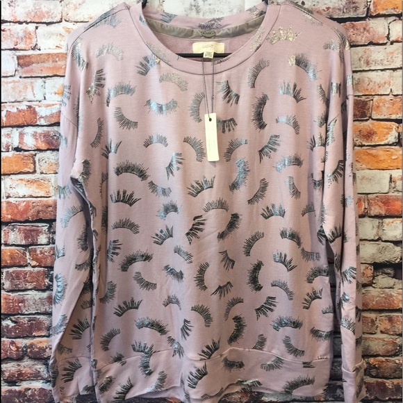 Cupio Tops - Cupid blush purple long sleeve top eyelashes NEW!